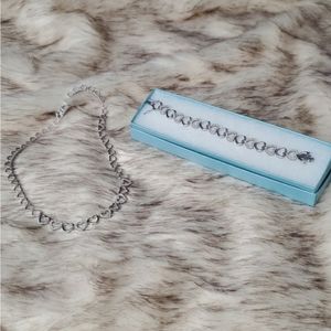 Love Hearts Necklace/Tennis Bracelet Set S…